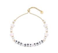 XFSRG Farbige Mantra Armbänder Zierliche Verstellbare Armbänder Buchstaben Inspiriert Freundschaftsarmbänder für Frauen Mädchen Zubehör (Weiß 1)