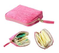 XFSRG Fransen Schmuckaufbewahrung Schmuckbeutel Organizer Tragbare Tasche Reise Schmuckkästchen mit Reißverschluss für Ringe Ohrringe Ketten Uhren(Rosa)