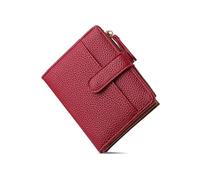 XFSRG Geldbörse Damen Leder Damen Geldbeutel Klein Weich Bequem Süß Münzfach Portemonnaie mit Zipper Brieftasche Vielen Fächern (Rot)