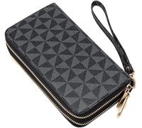 XFSRG Geometrisches Muster Damen Geldbörse Handgelenk Portemonnaie Reißverschluss Brieftasche Clutch Kartenfächer Handtasche Organizer