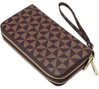 XFSRG Geometrisches Muster Damen Geldbörse Handgelenk Portemonnaie Reißverschluss Brieftasche Clutch Kartenfächer Handtasche Organizer
