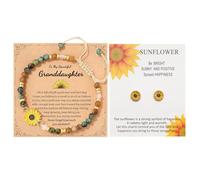 XFSRG Geschenk für Mädchen Armband Ohrstecker Damen mit Sonnenblume Boho
