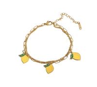 XFSRG Gold Armbänder Damen Mit Frucht-Anhänger 18k Modische Armreifen für Sommer Elegante Bangles für Frauen (A)