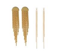XFSRG Gold Quasten Ohrringe Damen Lange elegant Statement Ohrringe Gold Halbkreis Design Quasten Ohrhänger Abend Party Hochzeit Schmuck Accessoires für Frauen Mädchen