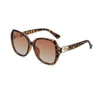 XFSRG Große Sonnenbrille Damen Elegante Polarisiert UV400 Sonnenschutz Schutz Klassisch Vintage Brille Mode (Leopardenmuster)