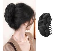 XFSRG Haarschmuck Dutt Pferdeschwanz Verlängerung Klaue Clip Kurzer Pferdeschwanz Brötchen Haarschmuck Einfach Scrunchie Haardutt Haarteile für Damen（Schwarz）