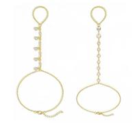 XFSRG Handkette Gold Damen Schmuck Mit Kristallen Hand Kette Boho Stil Für Festival Accessoires