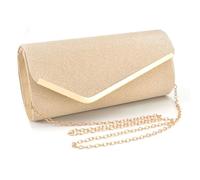 XFSRG Handtasche Damen Clutch Kettentasche Glitzer Abendtasche Elegante Envelope Tasche Crossbody Klein Umschlagtasche Brauttasche für Hochzeit Party Bankett Feiertage (Gold)