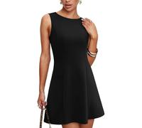 XFSRG Kleid Damen Ärmellos Rundhals Elegant Rüschen Enges Kurzes Minikleid Sexy Wickelkleid Cocktailkleid Abendkleider Partykleid(Schwarz/M)