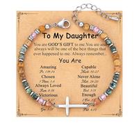 XFSRG Kreuz Armband Damen Inspirierender Freundschaftsarmband Modeschmuck Glücksarmband Geschenk für Freunde Tochter Schwester (#2-Daughter)