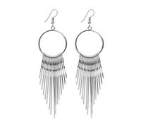 XFSRG Lange Silber-Ohrringe mit Quasten, Vintage, für Damen, Bohemian-Schmuck, goldene Ohrringe, Geschenke, Schmuck für Partys für Mädchen, zur Hochzeit (Silber)