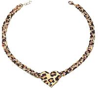 XFSRG Leopard Herz Halskette für Mädchen Modische Goldkette für Kinder Einzigartiges Design für Kommunion und Geburtstag