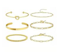 XFSRG Mehrlagiges Armband Damen Set Modische Kettenarmbänder Armreifen Kombinierbar Vielseitiger Schmuck für Alltag Urlaub und Party