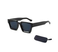 XFSRG Modische Sonnenbrille für Damen und Herren quadratisch UV Schutz ideal für Festivals Unisex Verdunkelungsbrille für Männer und Frauen(Schwarz)