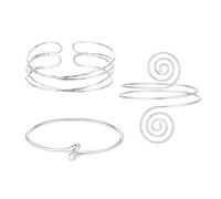 XFSRG Oberarmreif Damen Armband Spiral Design Oberarm Schmuck Armreif Metall Armband Damen Edelstahl Set Modische Armreifen (Silber)
