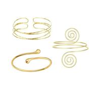 XFSRG Oberarmreif Damen Armband Spiral Design Oberarm Schmuck Armreif Metall Armband Damen Edelstahl Set Modische Armreifen (Gold)