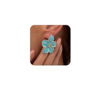 XFSRG Ohrringe Damen Blumen Design Modische Lange Ohrringe Für Alltag Und Besondere Anlässe (Blau)