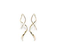 XFSRG Ohrringe Damen Elegante Spirale Design Silber Lange Hänger Schmuck Mode Accessoire für Party und Alltag (Gold)