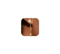 XFSRG Ohrringe Damen Perlenblume Ohrringe Zirkonia Anhänger Elegante Quaste Süßes vielseitiges Modeaccessoire