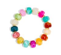 XFSRG Perlenarmband Damen Stretch Armband Stapelbare Armbänder Boho Kugelarmband Elastisches Armband Modearmband Armkette Sommer Schmuck für Frauen (Farbig 1)