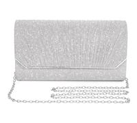 XFSRG Plissierte Abendhandtasche Damen Clutch Handtaschen 22×14×4,5 cm Elegante Handtasche Damen Geeignet für Alltag und Besondere Anlässe (Silber)