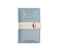 XFSRG Reisepass Tasche Damen PU Reiseorganizer Dokumente Travel Wallet Frauen RFID Reisepasshülle Passport Holder Hält Kreditkarten und Geldscheine Reise Essentials(Hellblau)