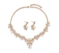 XFSRG Schmuck Set Damen Braut Schmuckset Halskette mit Kristallen Strass