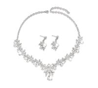 XFSRG Schmuck Set Damen Braut Schmuckset Halskette mit Kristallen Strass