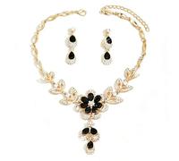 XFSRG Schmuckset Strass Halskette Ohrringe Sets Luxus Exquisit Elegantes Design Für Damen und Mädchen Geschenke Schmuck