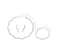 XFSRG Schmucksets für Damen Halskette Armband Ohrringe Set Kristall Brautschmuck Set für Frauen Jewellery Geschenk Hochzeit Party Geburtstag (Gold)