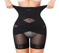 XFSRG Shapewear für Damen Hochtaillierte Miederhose mit Beinformung Sofort schlankere Silhouette Elastische Body Shaping-Shorts Ideal als Unterhose oder Figurformende Leggings（Schwarz XL）