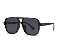 XFSRG Sonnenbrille Damen Herren Retro Sonnenbrille Pilotenbrille Eckig Brille Groß Gläser Sunglasses UV400 Schutz Blendschutz Geeignet FüR Camping Fotografie Outdoor Geschenk（Schwarz）