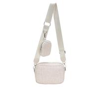 XFSRG Strandtasche Damen Häkeltasche aus Stroh Gewebte Clutch Crossbody mit Verstellbarem Gurt Handgefertigte Sommer Umhängetasche für Strand Urlaub und Reisen (Beige)