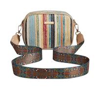 XFSRG Strandtasche Damen Handy Umhängetasche Crossbody Bag Sommer Strohtasche mit Verstellbarem Breitem Gurt Abnehmbarer Schultergurt für Urlaub Reisen und Alltag