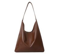XFSRG Tote Bag Damen Elegante Schultertasche Leder Handtasche Vintage Tragetasche Uni Tasche Klassische Crossbody Bag für Shopping und Freizeit (Braun)