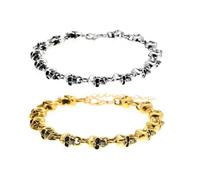 XFSRG Totenkopf Armband Damen Halloween Bracelet Gothic Schmuck Gliederarmband Totenköpfe Armbänder Punk Armreifen Für Männer