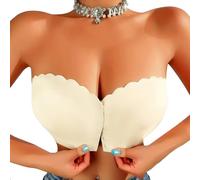 XFSRG Trägerloser BH Ohne Bügel Sexy Damen Bandeau BH Push Up Klassische BHS für Alltag und Besondere Anlässe(Hautton XL)