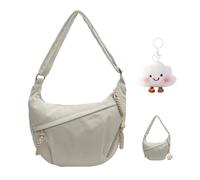 XFSRG Umhängetasche Damen Crossbody Moon Bag Stylische Umhängetasche mit Verstellbarem Gurt Gürteltasche für Reisen Arbeit Uni Jeden Anlass（Beige）