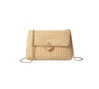 XFSRG Umhängetasche Damen Strohgeflecht Großes Strandtasche Abnehmbarer Schulterriemen für den Strand Reisen und Verabredungen