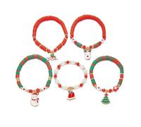 XFSRG XFSRGXFSRG 5 Stück Weihnachtsarmband Set für Damen Stapelbare Bunte Armbänder für Festlichen Schmuck Perfekt für Weihnachtspartys & als Geschenk (Set 2)