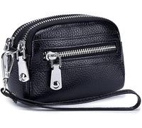 XFZJCHAP WOM Small Brieftasche und Geldbeutel Mädchen Kurzpu Leder Kreditkartenhalter Brieftaschen Damen Münzbaus mit Doppel Reißverschluss (Farbe: A, Größe: 14 * 9 * 4.5)