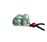 Xgimas Feng Shui Kaninchen-Charm-Halskette Natürlich geschnitzte Jade-Anhänger Halskette für Frauen Herren, personalisierte Mode Glück Freundschaft Choker Halsketten Schmuck Geschenke für Freunde, Jade und Seil, Jade