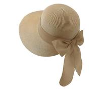 XGOPTS Strand Sonnenhut Damen, Strohhut Sommer Faltbar, Sonnenhüte mit Breite Krempe Bowknot Strohhüte UPF 50+ für Strand Urlaub Reise
