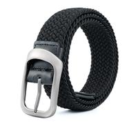xhKJO Stretchgürtel Herren, Braided Stretch Solo Belt,Gürtel Handgemacht,Stoffgürtel Stretchgürtel Elastik Flechtgürtel Geflochtener und Elastischer Dehnbarer Gürtel für Damen und Herren (Schwarz)