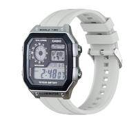 xhKJO Uhrenarmbänder für Casio F-91W / AE-1200 / W-218h / AE-1300 / F 91W/ W 218h / AQ S810W Silikon Ersatzband Uhrenarmband Armbänder Armband für Casio W 219 / F 108WH/ AE 1000W /SGW 500H (grau)
