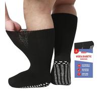 XHSBBB Diabetikersocken 2 Paar Diabetiker Baumwolle Socken für Herren Damen extra weit ohne Gummi Bund Socken Größe 13-15