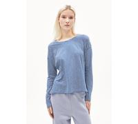 ARMEDANGELS Damen Longsleeve aus Bio-Baumwolle XIANAA Stripes Longsleeve Loose Fit Oatmilk-Lapis Blue