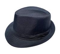 Xiang Ru Baumwoll-Fedora-Hüte Herren Damen Sonne Strand Derby Panama Sommer Hüte Gangster Cuban Jazz Cap Gr. Einheitsgröße, A: schwarz