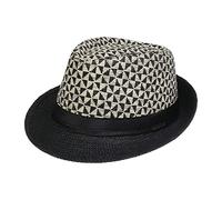 Xiang Ru Trendige Panama-Fedora-Hüte für Männer und Frauen, Unisex, Manhattan, geflochten, Stroh, kurze Krempe, Jazzkappe, Trilby, Strand, Sonnenhut, E: Schwarz, Einheitsgröße