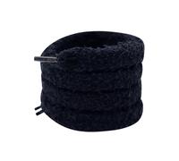 XIANMY Schnürsenkel aus Plüsch für flache und flauschige Schuhe, 1,5 cm, Ersatzbänder für Sneaker, Sportschuhe, Freizeitschuhe, Stiefel, 90 cm, Schwarz